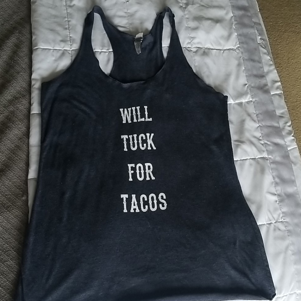 Will Tuck for Tacos racerback tank top